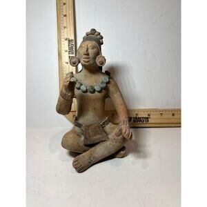 Handmade Mesoamerican Terracotta Figurine Vintage Tribal Art Collectible Decor